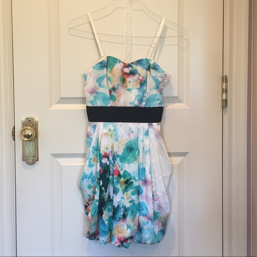 H&M watercolor strap/strapless dress size 4